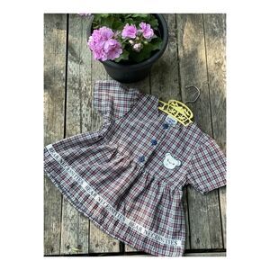 Vintage 90s Plaid Dress Bear Necessities Swing Sz 3T